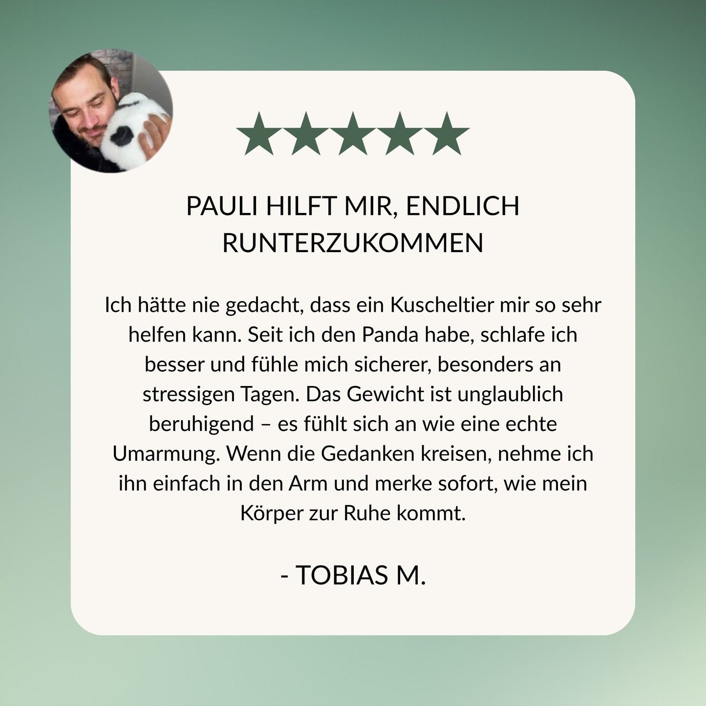 Pauli der Panda Gewichtetes Kuscheltier