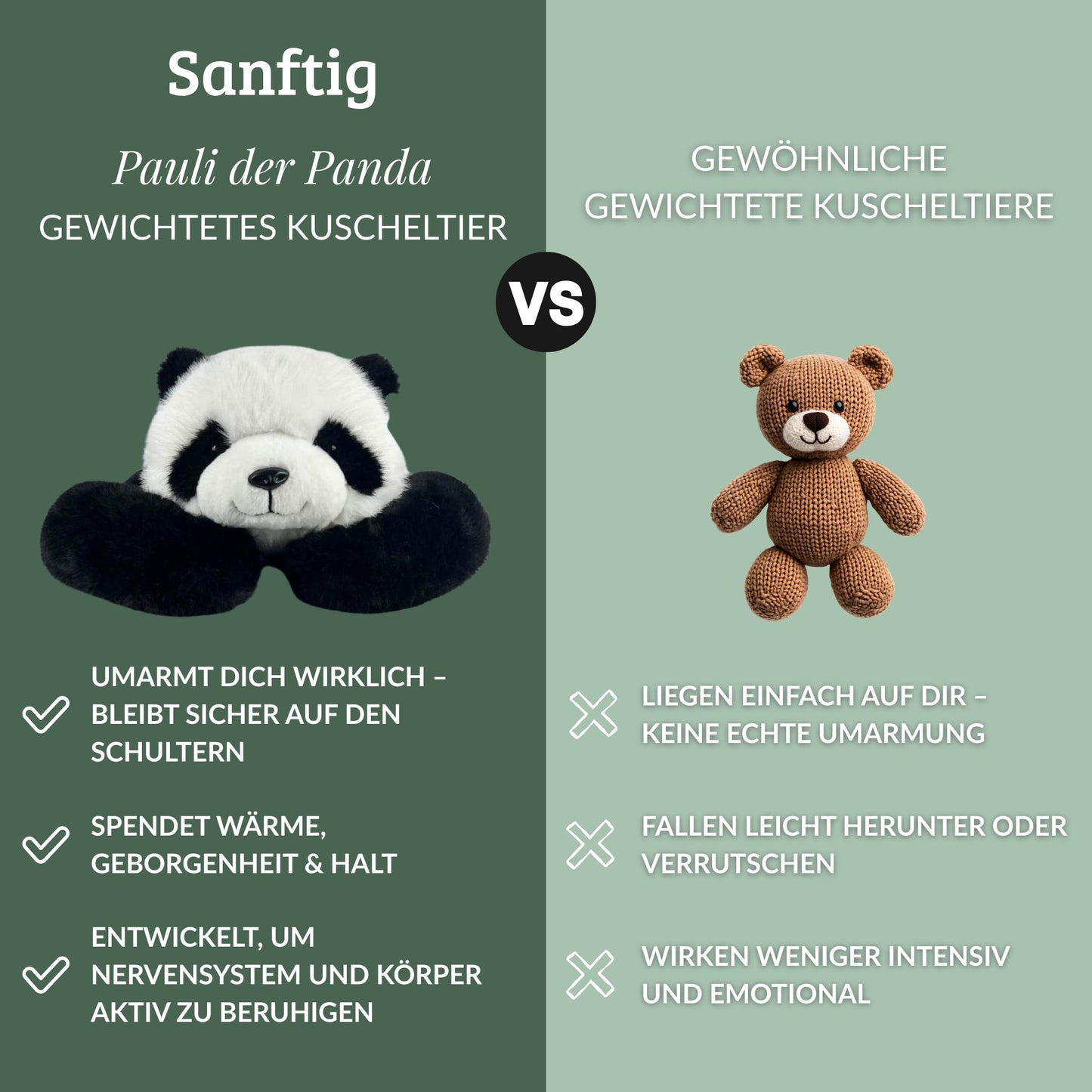 Pauli der Panda Gewichtetes Kuscheltier